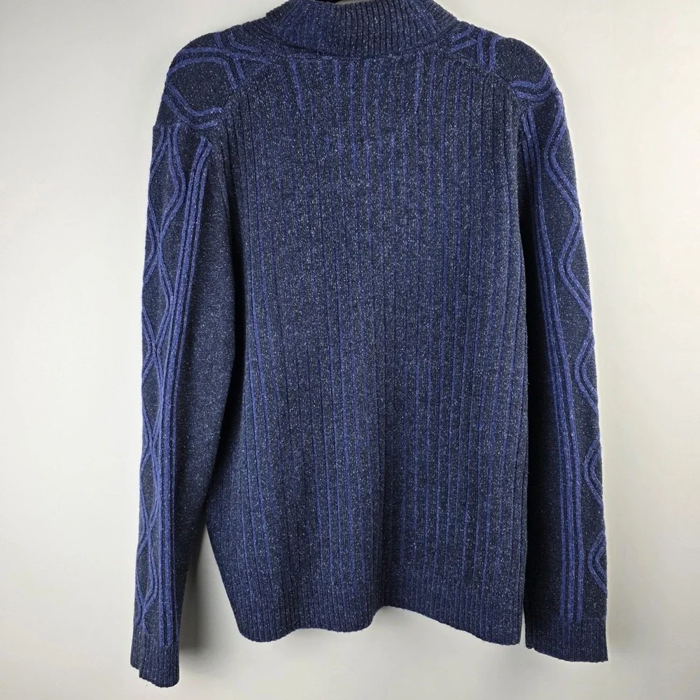 Tommy Bahama Men's Wool‎ Silk Diamond Drive Shawl Sweater Medium Mazarine Blue